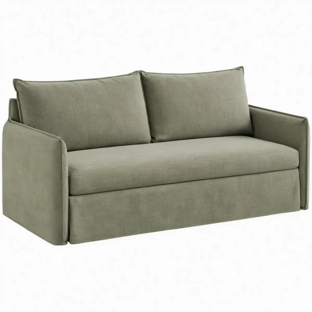 2-zitsbank 160 x 90 x 85 cm olijfgroen met polyester bekleding