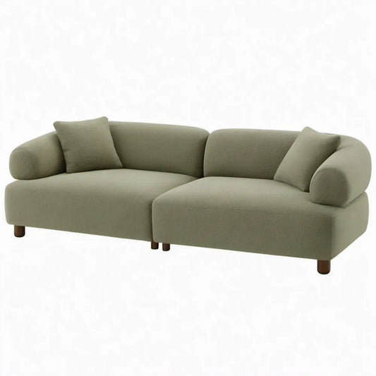 3-zits hoekbank met chaise longue rechts, 250 x 160 x 78 cm, olijfgroen