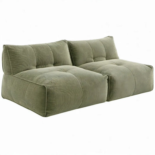 Modulaire 2-zitsbank 200 x 100 x 70 cm Olijfgroen ribfluweel