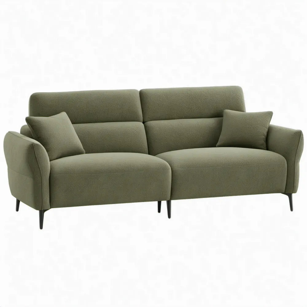 2-zitsbank met 2 sierkussens, olijfgroen polyester, 200 x 92 x 88 cm