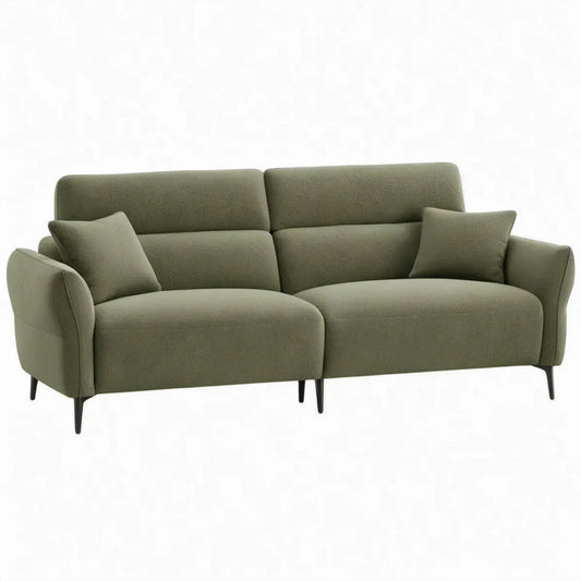 2-zitsbank met 2 sierkussens, olijfgroen polyester, 200 x 92 x 88 cm